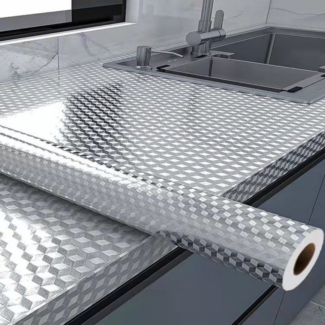 Aluminum Foil Heavy Duty - Adesivo in Alluminio per Cucina, Protezione