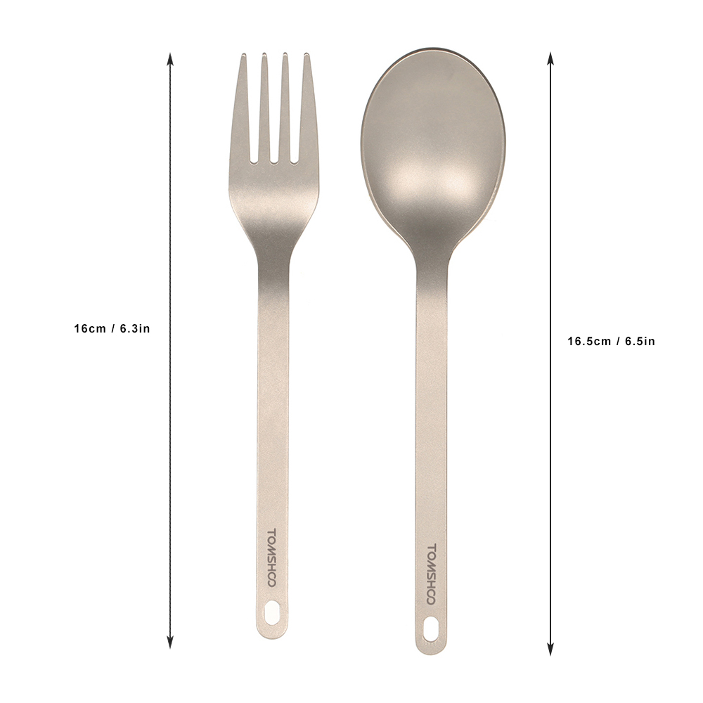 Camping Cooking And Cutlery Set - TOMSHOO Stoviglie in titanio Cucchiaio da