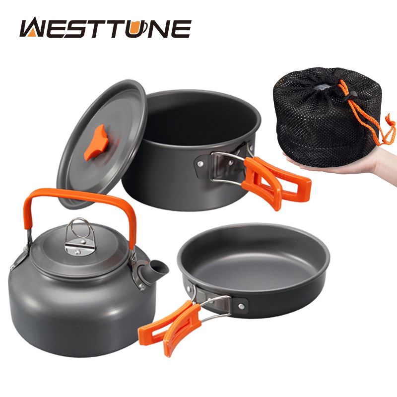 Camping Cooking Tin - WESTTUNE Kit di pentole da campeggio