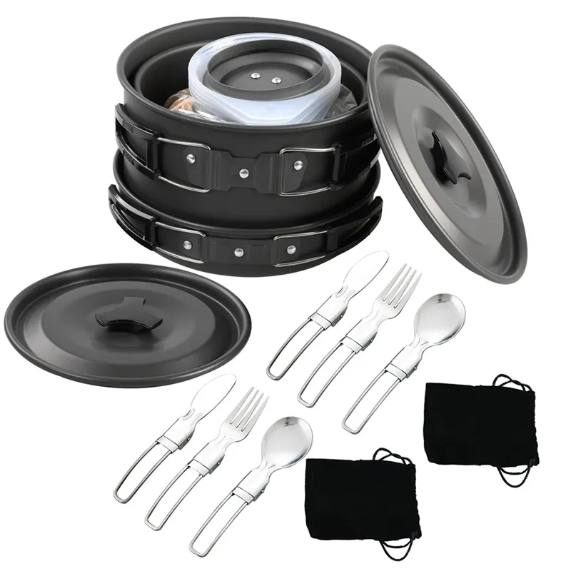 Nesting Camping Cooking Set - Set di pentole da campeggio portatili