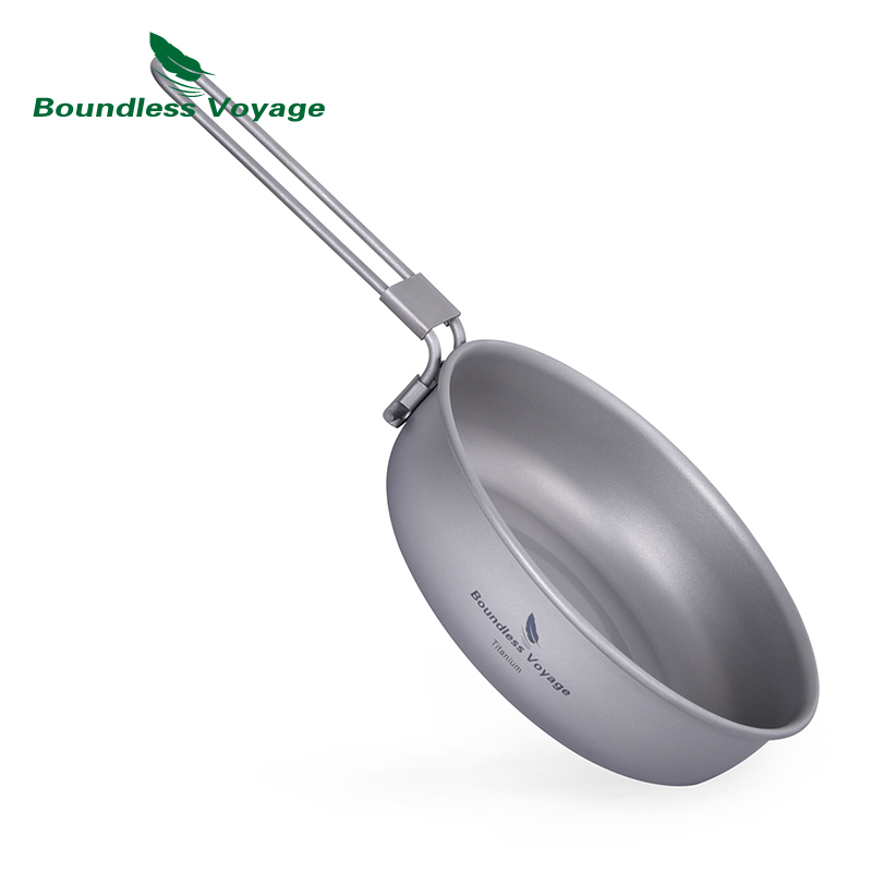 Camping Cooking Wok - Boundless Voyage Padella ultraleggera in titanio