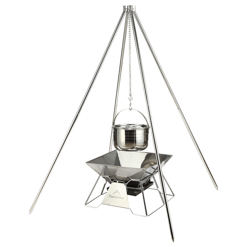 Camping Cooking Dutch Oven - Treppiede da campeggio in acciaio inossidabile