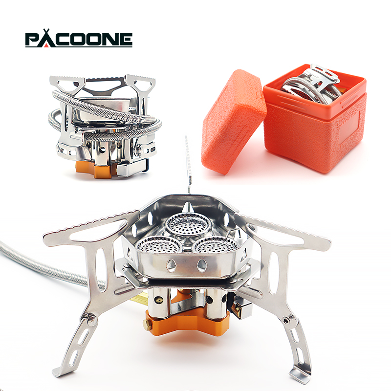 Camping Cooking Equipment Bag - PACOONE Fornello a Gas a Tre