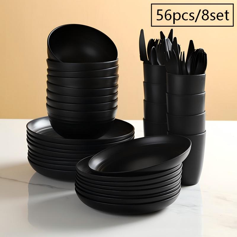 Camping Cooking And Eating Set - Set di Stoviglie in Plastica Riutilizzabili