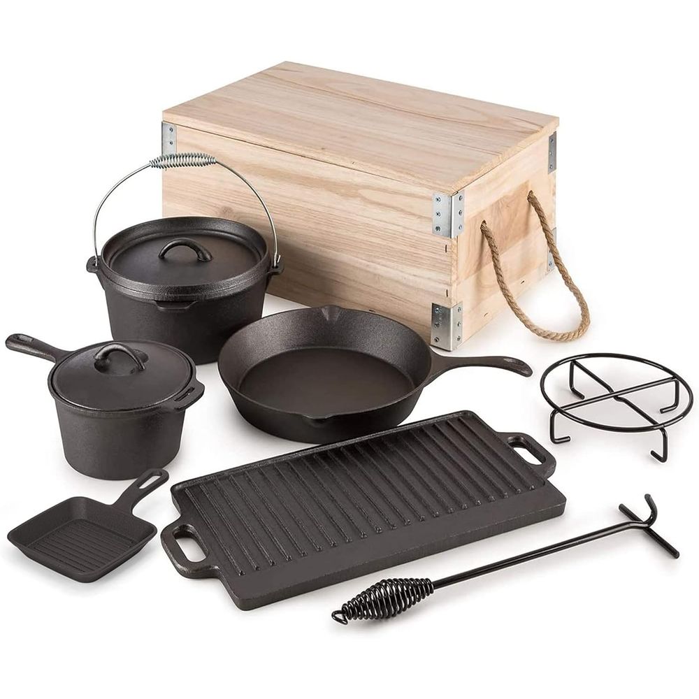 Vintage Camping Cooking Set - Set da Cucina 8 Pezzi in