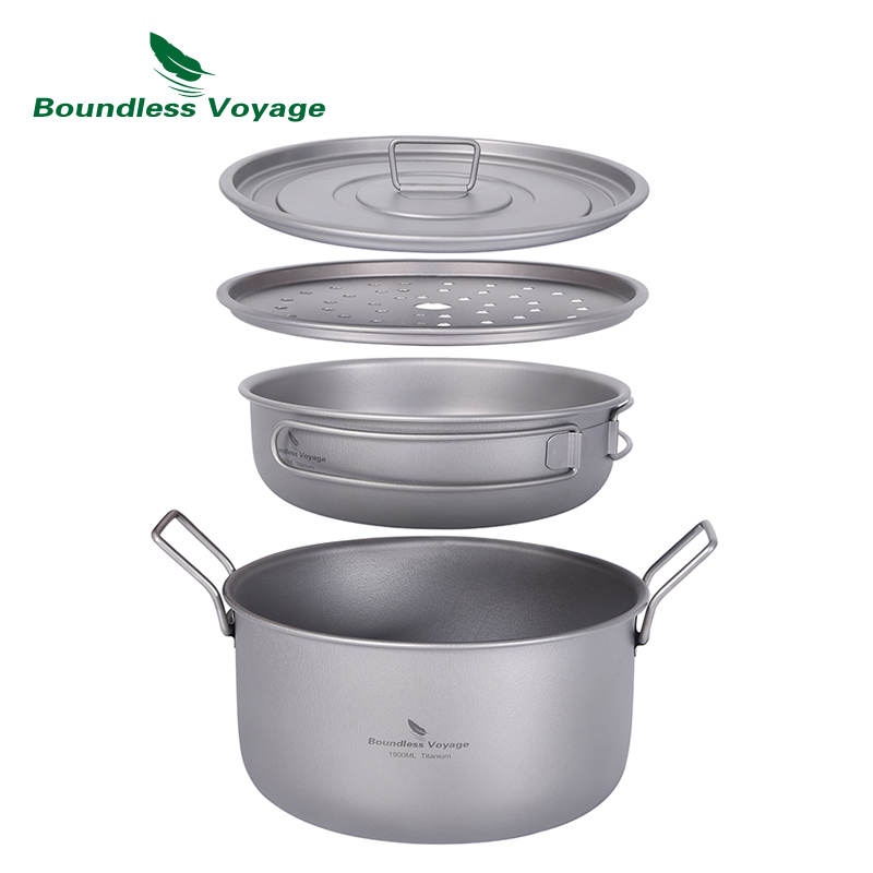 Camping Cooking Wok - Boundless Voyage Camping Pentola da cucina