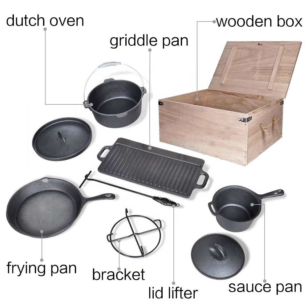 Set da 7 pezzi per barbecue pr - Camping Cooking Dutch Oven recensione e prezzo