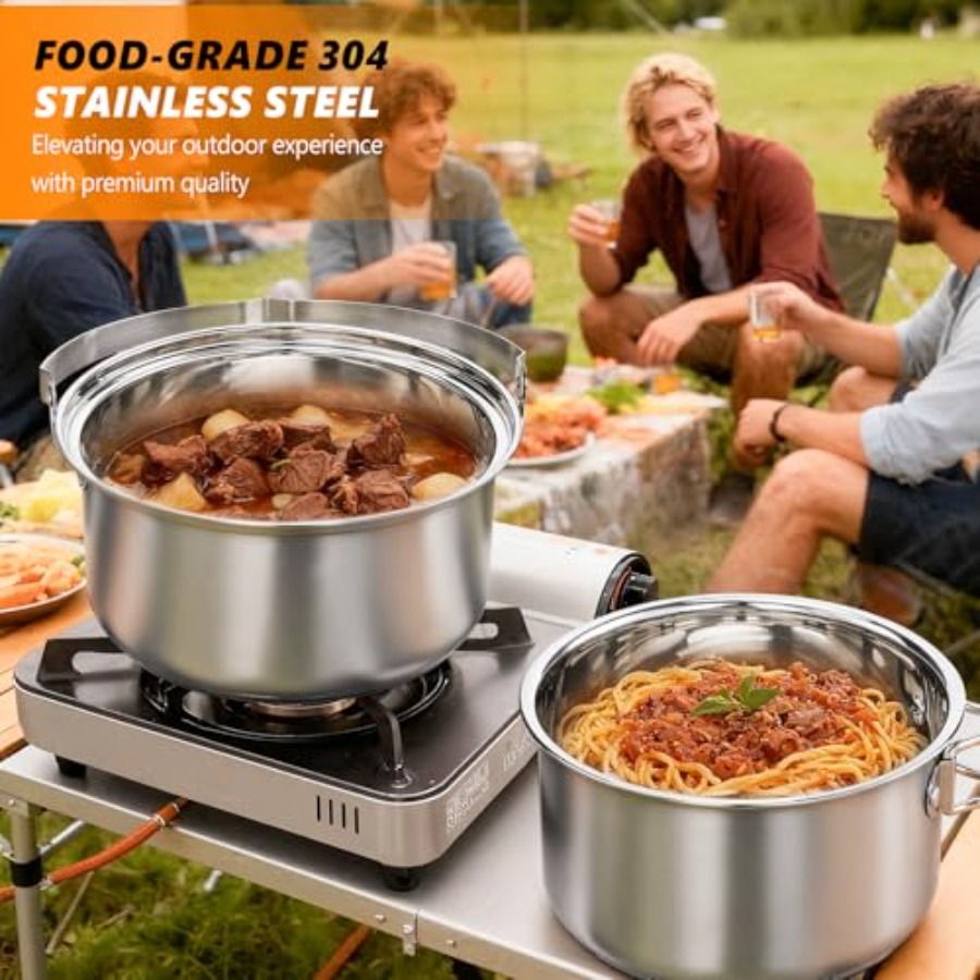 Set di pentole da campeggio, k - Nesting Camping Cooking Set recensione e prezzo