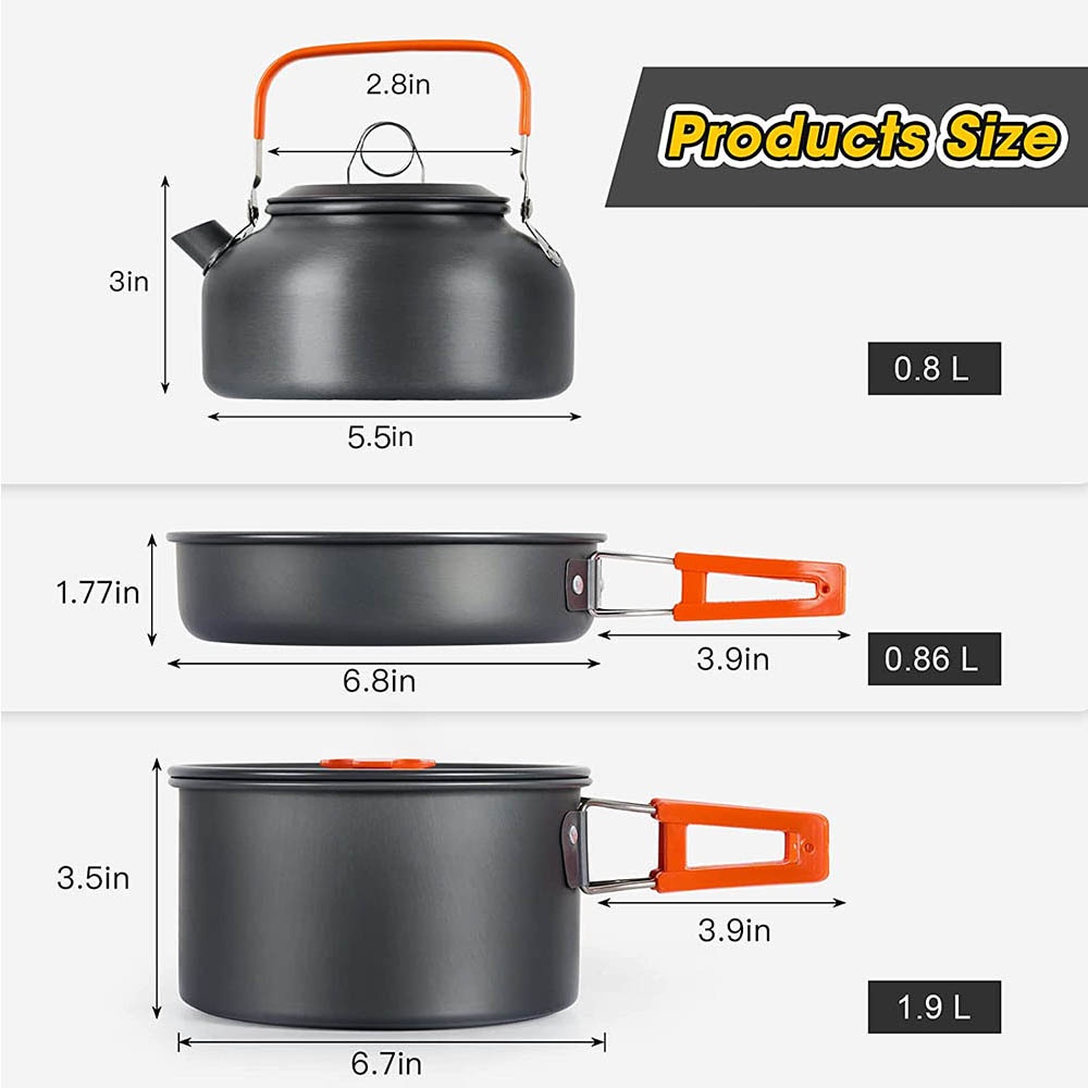 Set da cucina per campeggio al - Nesting Camping Cooking Set recensione e prezzo