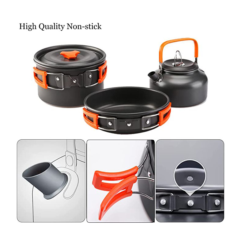 Set di pentole da campeggio al - Camping Cooking Equipment Bag recensione e prezzo