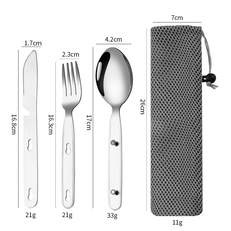 Set 3 Pezzi: Cucchiaio, Forche - Camping Cooking And Cutlery Set recensione e prezzo