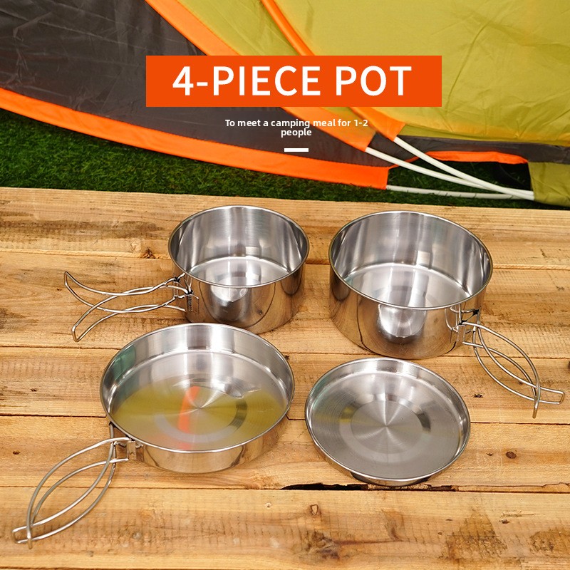 CLS 4 pezzi/set set di pentole - Nesting Camping Cooking Set recensione e prezzo
