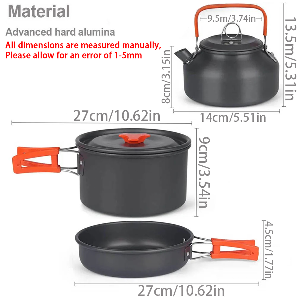 1 pz/1 set kit di pentole da c - Camping Cooking Equipment Bag recensione e prezzo