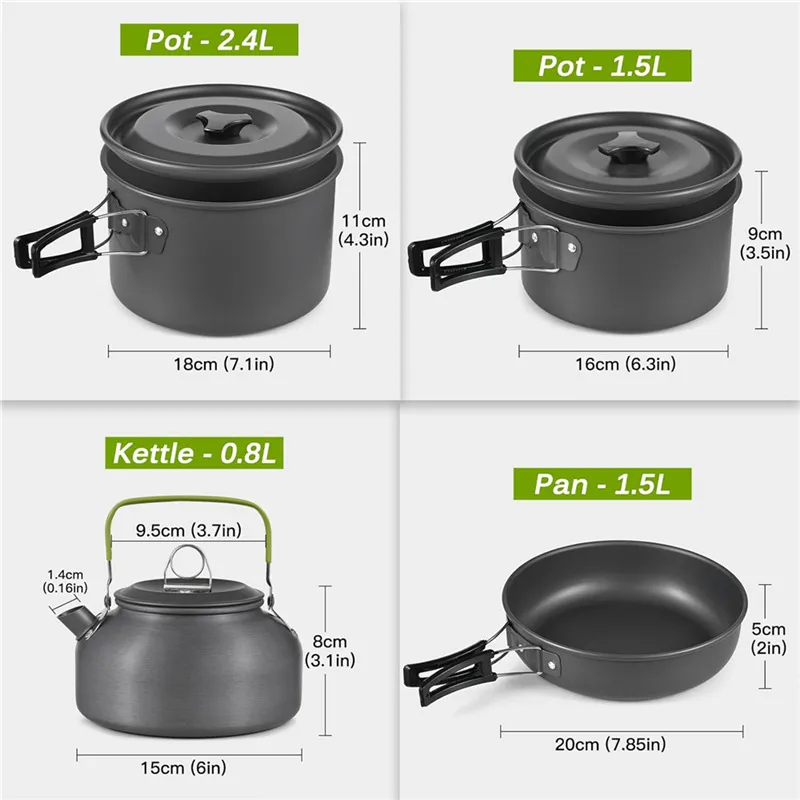 Set di pentole da campeggio po - Nesting Camping Cooking Set recensione e prezzo