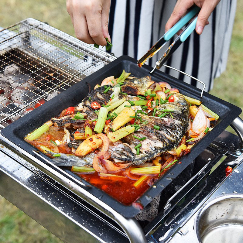 Padella per grigliare quadrata - Camping Cooking Wok recensione e prezzo