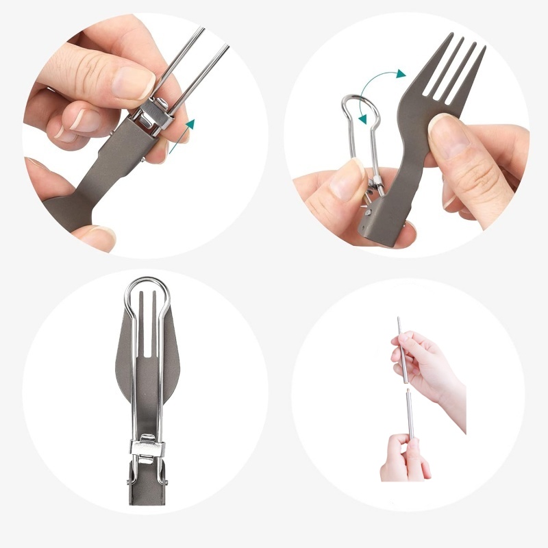 Set di Posate Pieghevoli in Ti - Camping Cooking And Cutlery Set recensione e prezzo