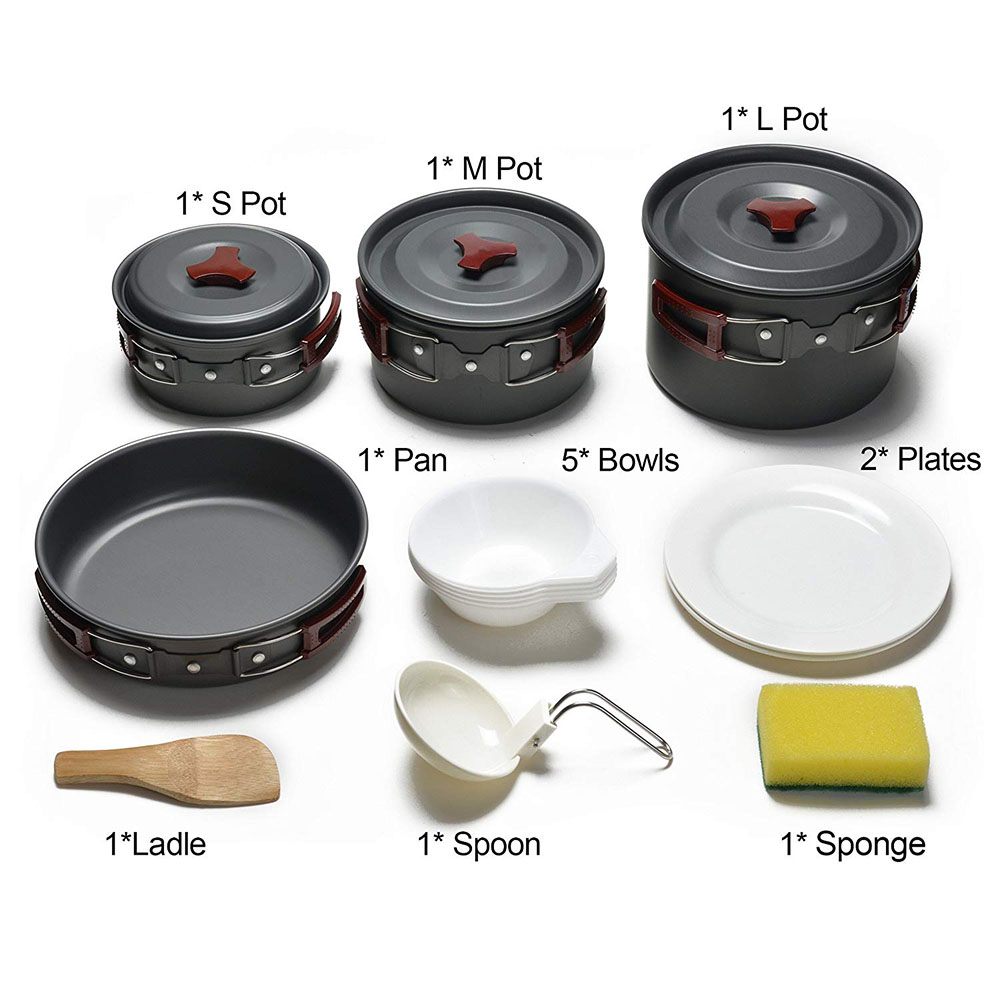 Kit di pentole da campeggio al - Camping Cooking Wok recensione e prezzo