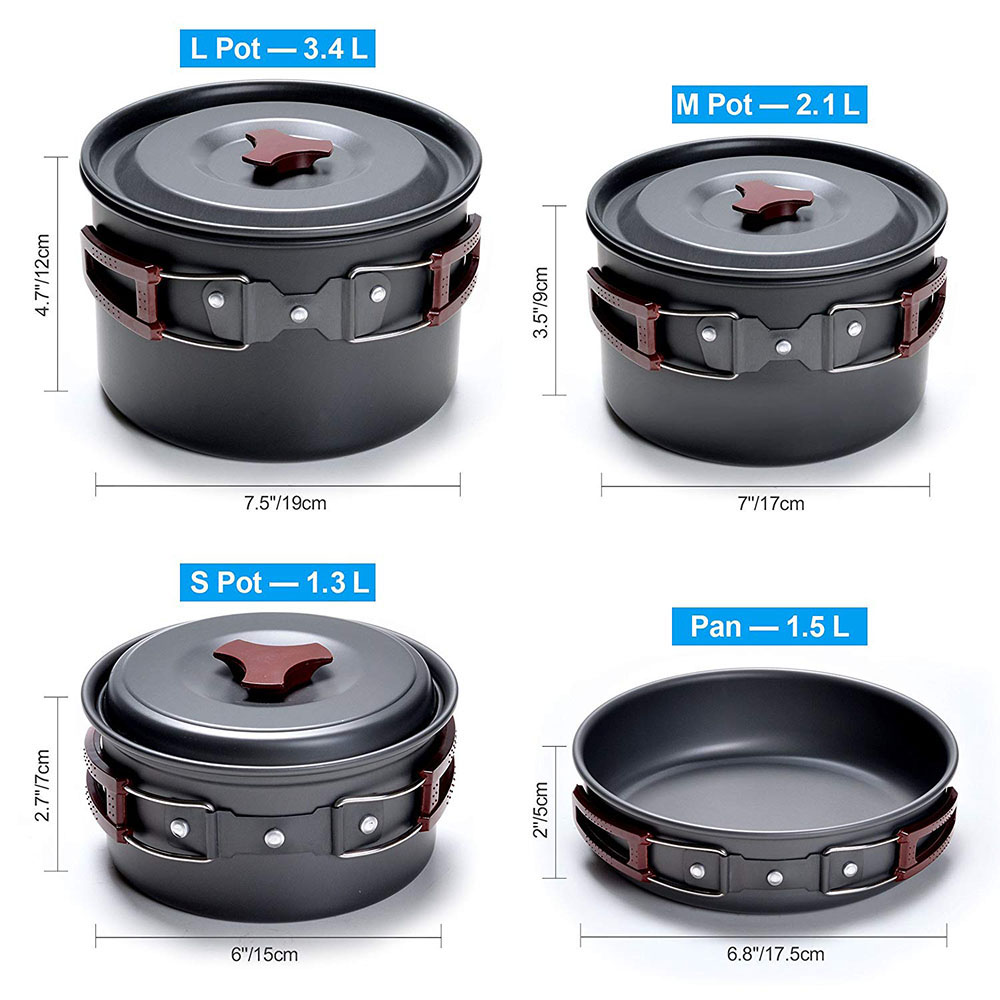 Kit di pentole da campeggio al - Camping Cooking Wok recensione e prezzo