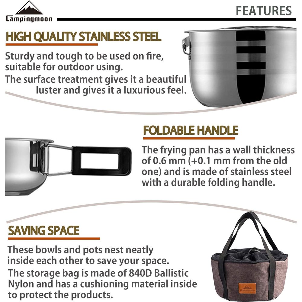 Set di pentole da campeggio in - Nesting Camping Cooking Set recensione e prezzo