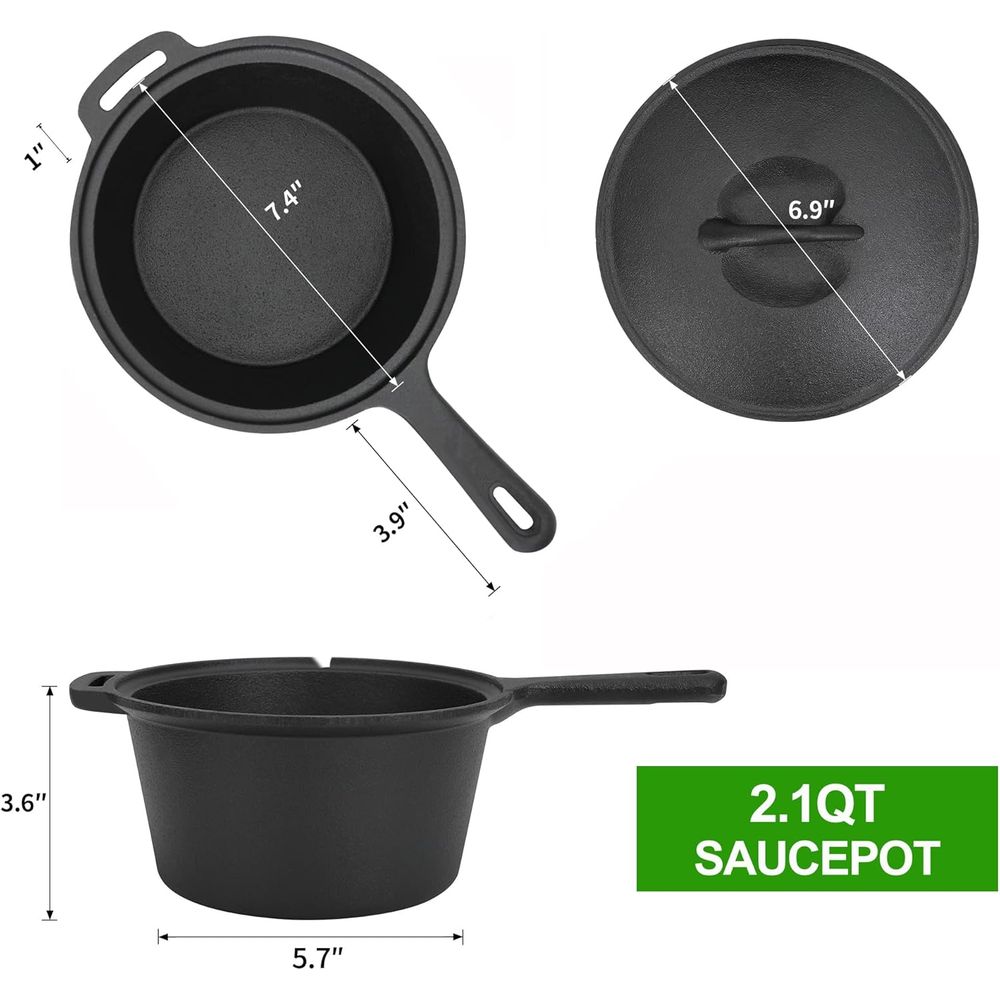 Set da Cucina 8 Pezzi in Ghisa - Vintage Camping Cooking Set recensione e prezzo