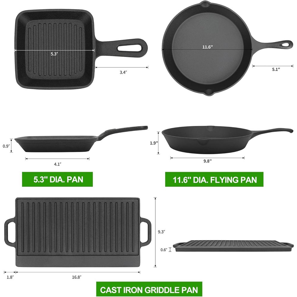 Set da Cucina 8 Pezzi in Ghisa - Vintage Camping Cooking Set recensione e prezzo